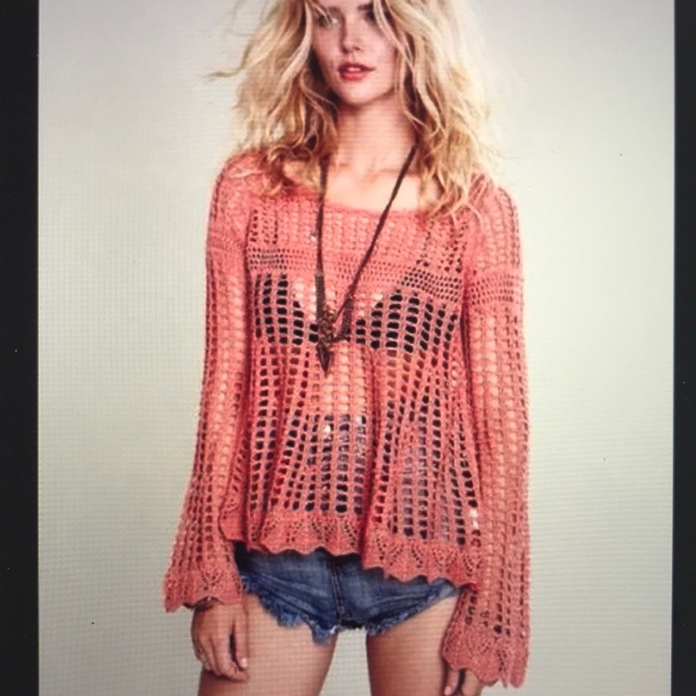 Free People Annabelle crochet sweater